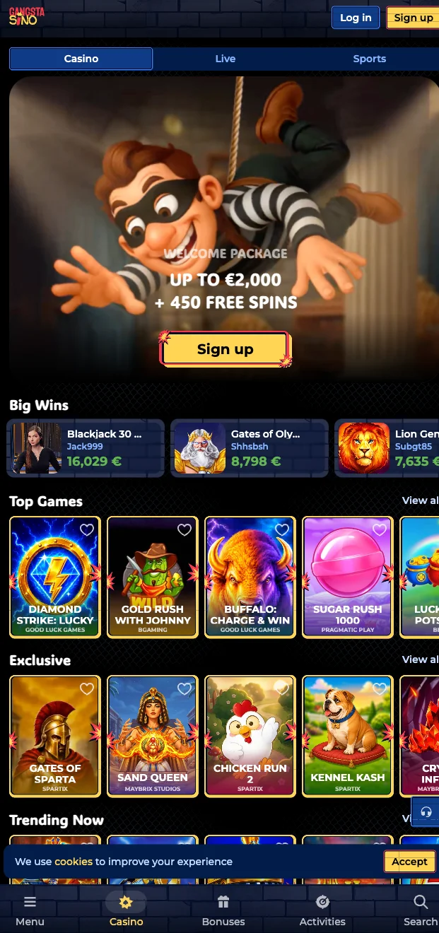 Download the Gangstasino Casino App